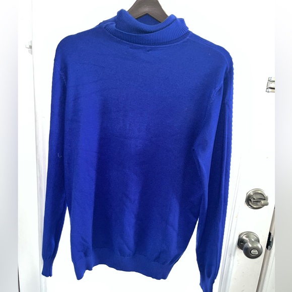 Sangtree Womens Size L Blue Turtleneck Cashmere polyester blend sweater - Picture 2 of 5